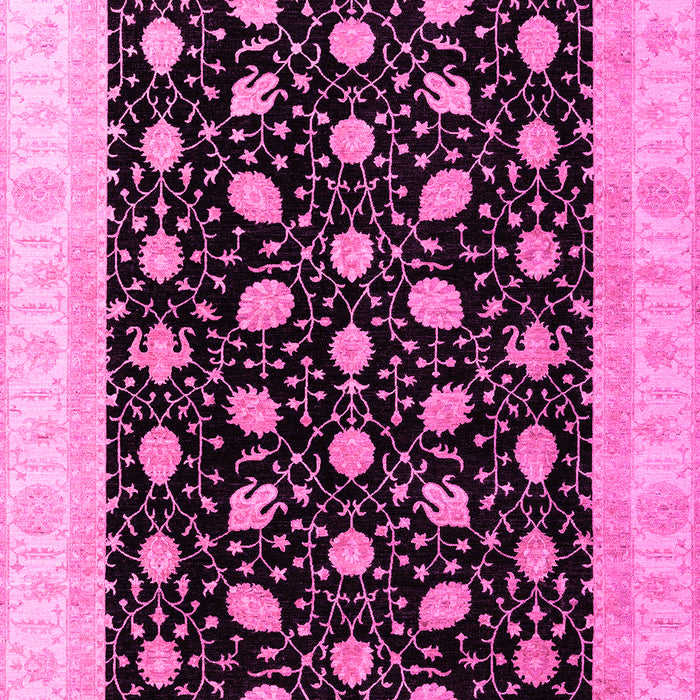Machine Washable Oriental Pink Modern Rug, wshabs4197pnk