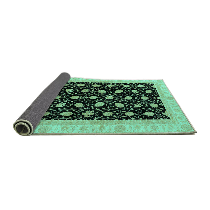 Sideview of Oriental Turquoise Modern Rug, abs4197turq