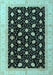 Machine Washable Oriental Light Blue Modern Rug, wshabs4197lblu