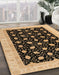 Abstract Bakers Brown Oriental Rug in Family Room, abs4197