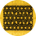 Round Oriental Yellow Modern Rug, abs4197yw