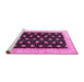 Sideview of Machine Washable Oriental Pink Modern Rug, wshabs4197pnk