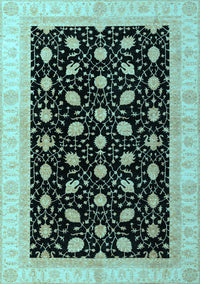 Oriental Light Blue Modern Rug, abs4197lblu