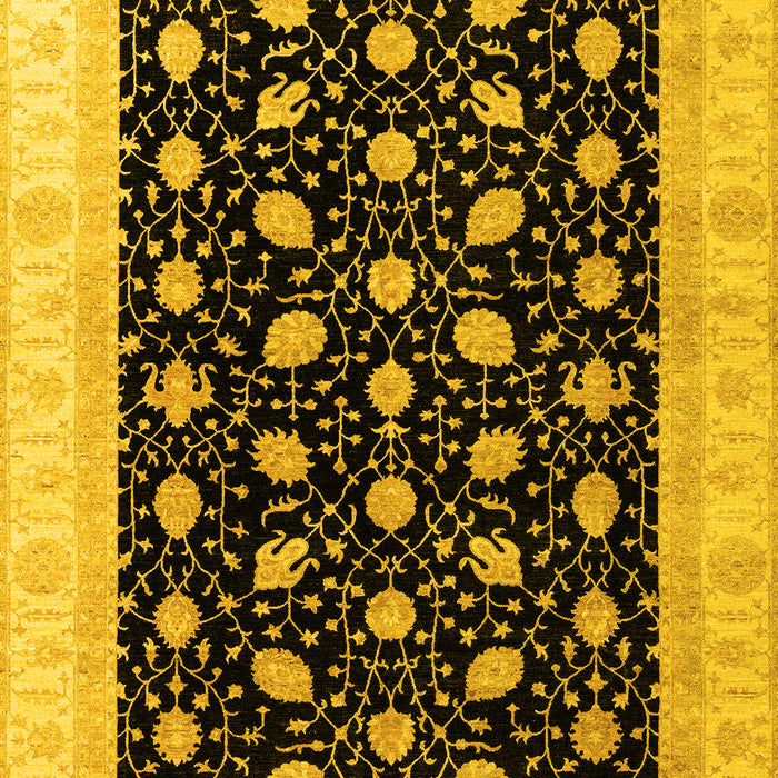 Machine Washable Oriental Yellow Modern Rug, wshabs4197yw