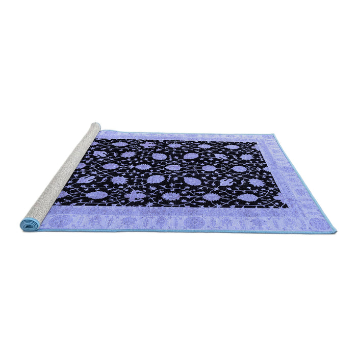 Sideview of Machine Washable Oriental Blue Modern Rug, wshabs4197blu