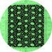 Round Oriental Emerald Green Modern Rug, abs4197emgrn