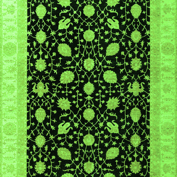 Machine Washable Oriental Green Modern Area Rugs, wshabs4197grn
