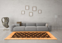 Machine Washable Oriental Orange Modern Rug, wshabs4197org