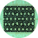 Round Oriental Turquoise Modern Rug, abs4197turq