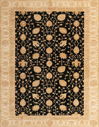 Machine Washable Abstract Bakers Brown Rug, wshabs4197