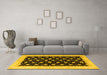 Machine Washable Oriental Yellow Modern Rug in a Living Room, wshabs4197yw