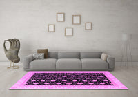 Machine Washable Oriental Purple Modern Rug, wshabs4197pur