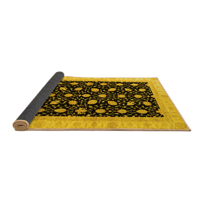 Sideview of Oriental Yellow Modern Rug, abs4197yw