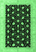 Machine Washable Oriental Emerald Green Modern Area Rugs, wshabs4197emgrn