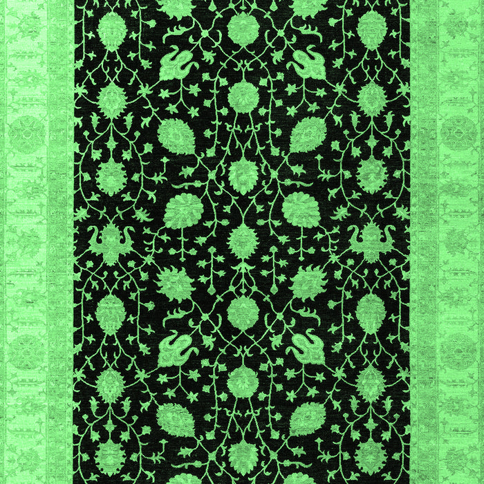 Machine Washable Oriental Emerald Green Modern Area Rugs, wshabs4197emgrn
