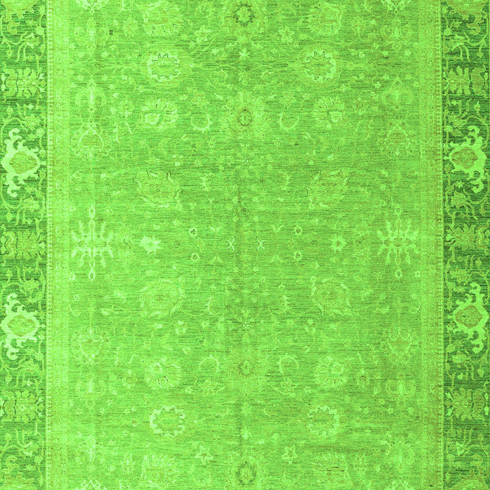 Machine Washable Oriental Green Modern Area Rugs, wshabs4198grn