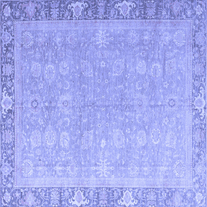 Square Machine Washable Oriental Blue Modern Rug, wshabs4198blu