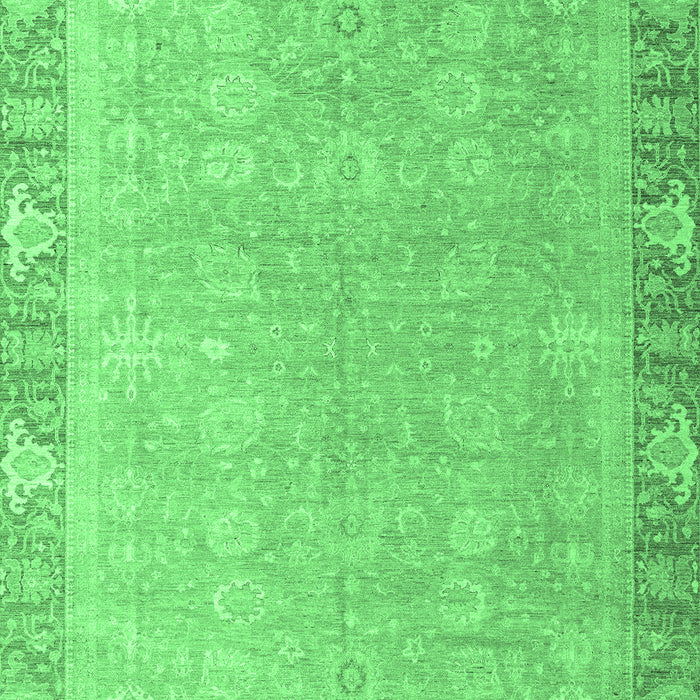 Machine Washable Oriental Emerald Green Modern Area Rugs, wshabs4198emgrn
