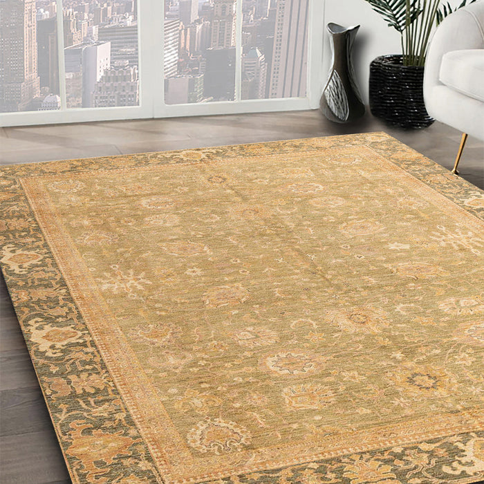 Machine Washable Abstract Orange Rug in a Family Room, wshabs4198