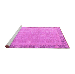 Sideview of Machine Washable Oriental Purple Modern Area Rugs, wshabs4198pur