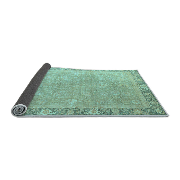 Sideview of Oriental Light Blue Modern Rug, abs4198lblu