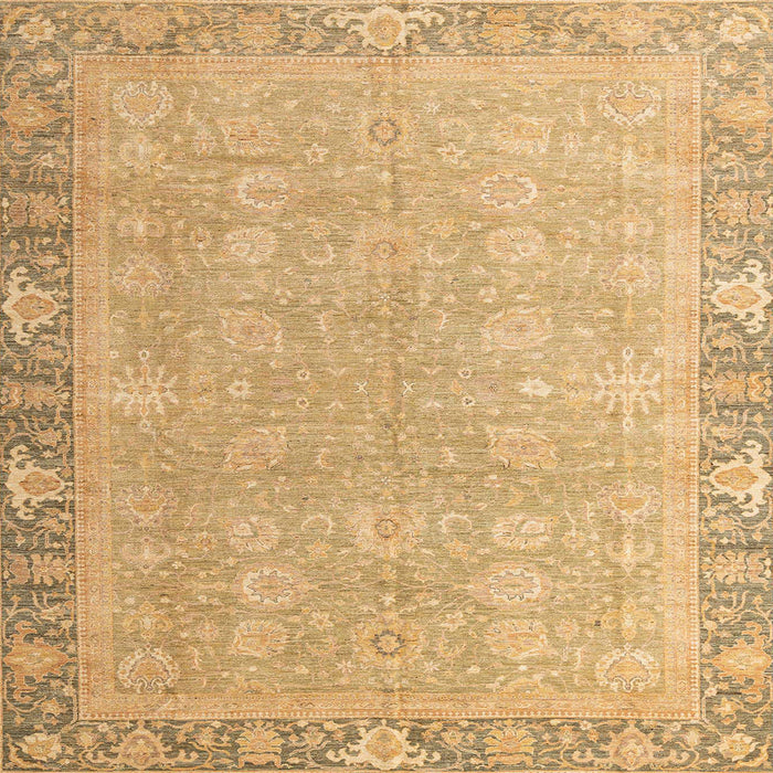 Square Abstract Orange Gold Oriental Rug, abs4198