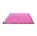 Sideview of Machine Washable Oriental Pink Modern Rug, wshabs4198pnk