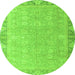 Round Oriental Green Modern Rug, abs4198grn