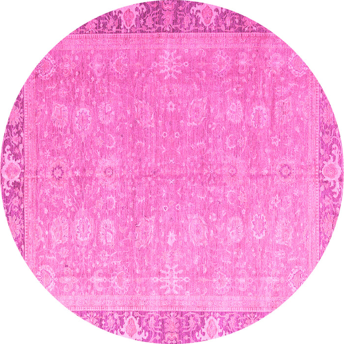 Round Oriental Pink Modern Rug, abs4198pnk