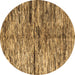 Round Oriental Brown Modern Rug, abs4199brn