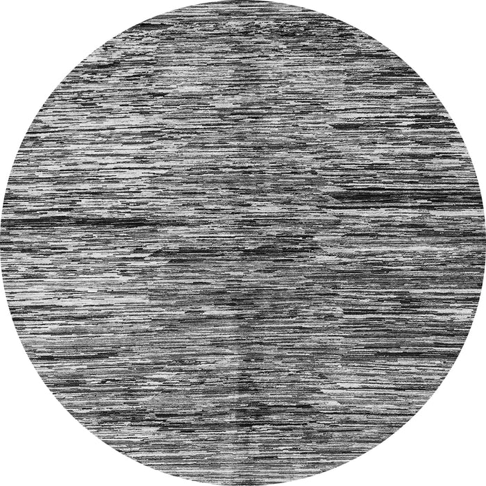 Round Machine Washable Oriental Gray Modern Rug, wshabs4199gry