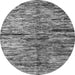 Round Machine Washable Oriental Gray Modern Rug, wshabs4199gry