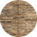 Round Machine Washable Abstract Dark Sienna Brown Rug, wshabs4199