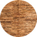 Round Oriental Orange Modern Rug, abs4199org