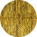 Round Machine Washable Oriental Yellow Modern Rug, wshabs4199yw