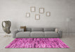 Machine Washable Oriental Pink Modern Rug in a Living Room, wshabs4199pnk