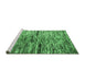 Sideview of Machine Washable Oriental Emerald Green Modern Area Rugs, wshabs4199emgrn