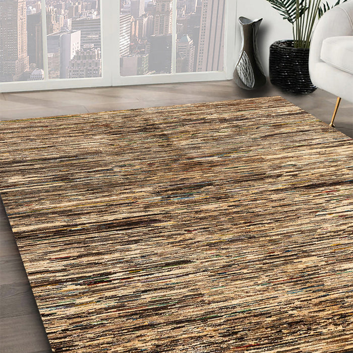 Machine Washable Abstract Dark Sienna Brown Rug in a Family Room, wshabs4199