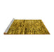 Sideview of Machine Washable Oriental Yellow Modern Rug, wshabs4199yw