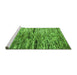 Sideview of Machine Washable Oriental Green Modern Area Rugs, wshabs4199grn