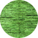 Round Oriental Green Modern Rug, abs4199grn