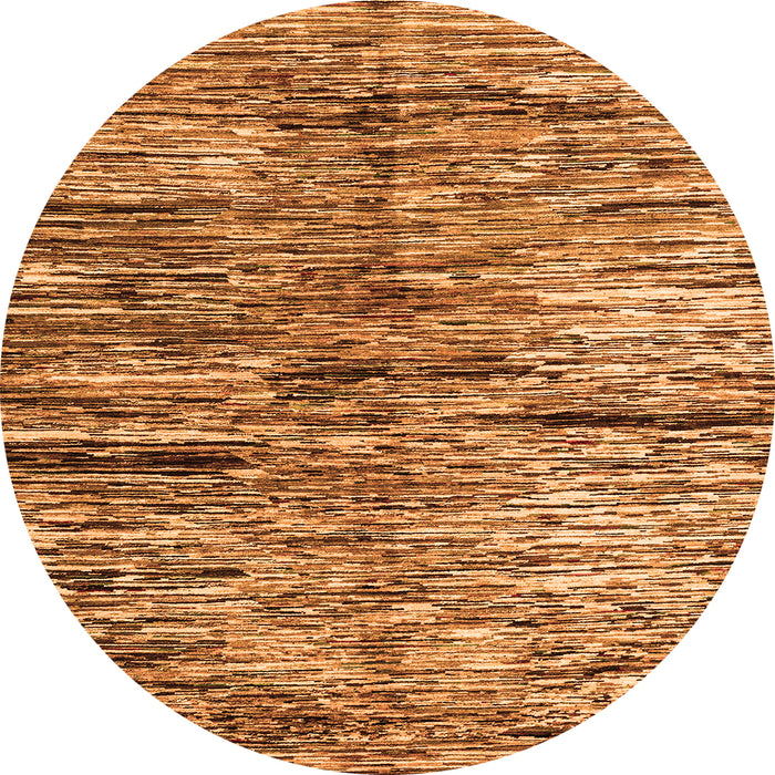 Round Machine Washable Oriental Orange Modern Area Rugs, wshabs4199org