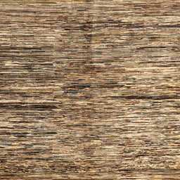 Square Abstract Dark Sienna Brown Oriental Rug, abs4199