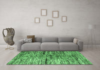 Machine Washable Oriental Emerald Green Modern Rug, wshabs4199emgrn