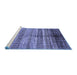 Sideview of Machine Washable Abstract Blue Modern Rug, wshabs419blu