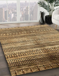 Abstract Brown Sand Brown Modern Rug, abs419