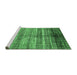 Sideview of Machine Washable Abstract Emerald Green Modern Area Rugs, wshabs419emgrn