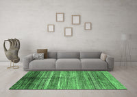 Machine Washable Abstract Emerald Green Modern Rug, wshabs419emgrn