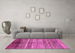 Machine Washable Abstract Pink Modern Rug in a Living Room, wshabs419pnk