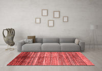 Machine Washable Abstract Red Modern Rug, wshabs419red